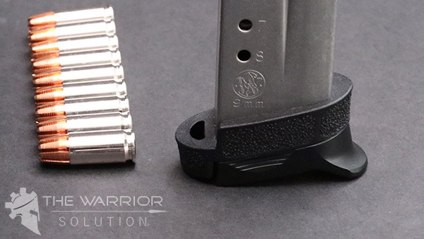 Bastion Gear Aluminum magazine baseplate on Smith and wesson Shield magazine