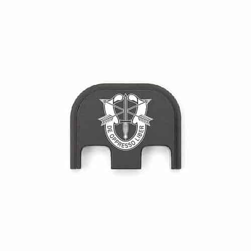 US Army Special Forces DE OPPRESSO LIBER Crest Metal Slide Backplate For GLOCK Pistols