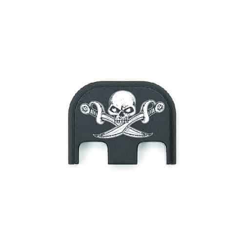 Hand Drawn Pirate Skull 007 Metal Slide Backplate For GLOCK Pistols