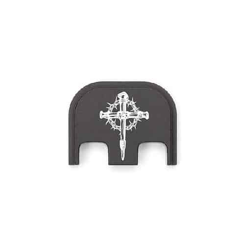 Crossed Nails With Crown of Thorns Metal Slide Backplate For GLOCK Pistols