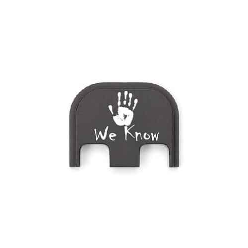 Skyrim Dark Brotherhood Black Hand We Know Metal Slide Backplate For GLOCK Pistols